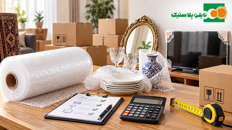 برای اسباب کشی چند متر نایلون حبابدار لازم داریم؟ راهنمای محاسبه